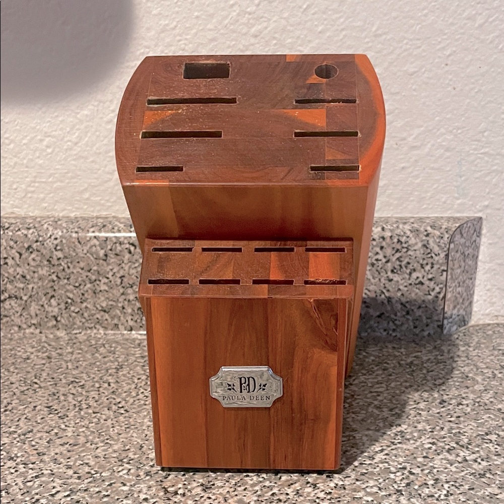Paula Deen 16 Slot Acacia Wood Knife Storage Block